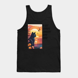 A Cat Lover's Journey into Dusk Tank Top
